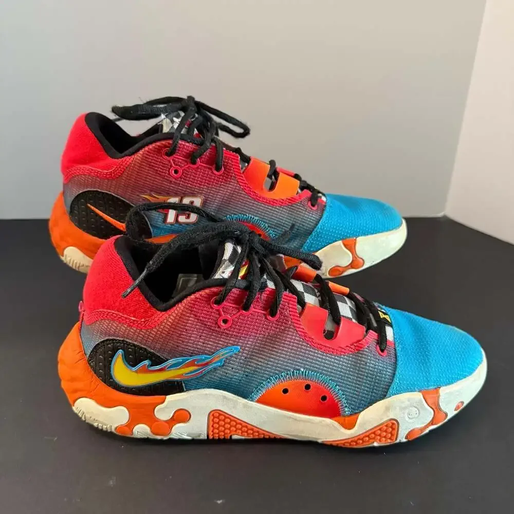 Nike PG 6‎ x Hot Wheels Blue Red Orange Basketball Shoes Size 8